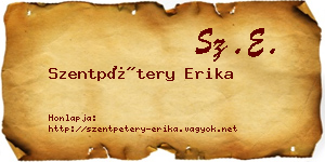 Szentpétery Erika névjegykártya