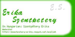erika szentpetery business card