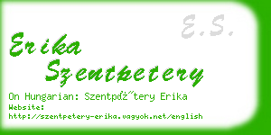 erika szentpetery business card